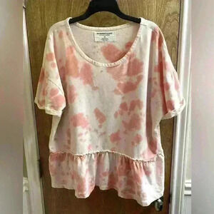 The Sweatshirt Project Pink Tie Dye Sweatshirt Size XL Peplum